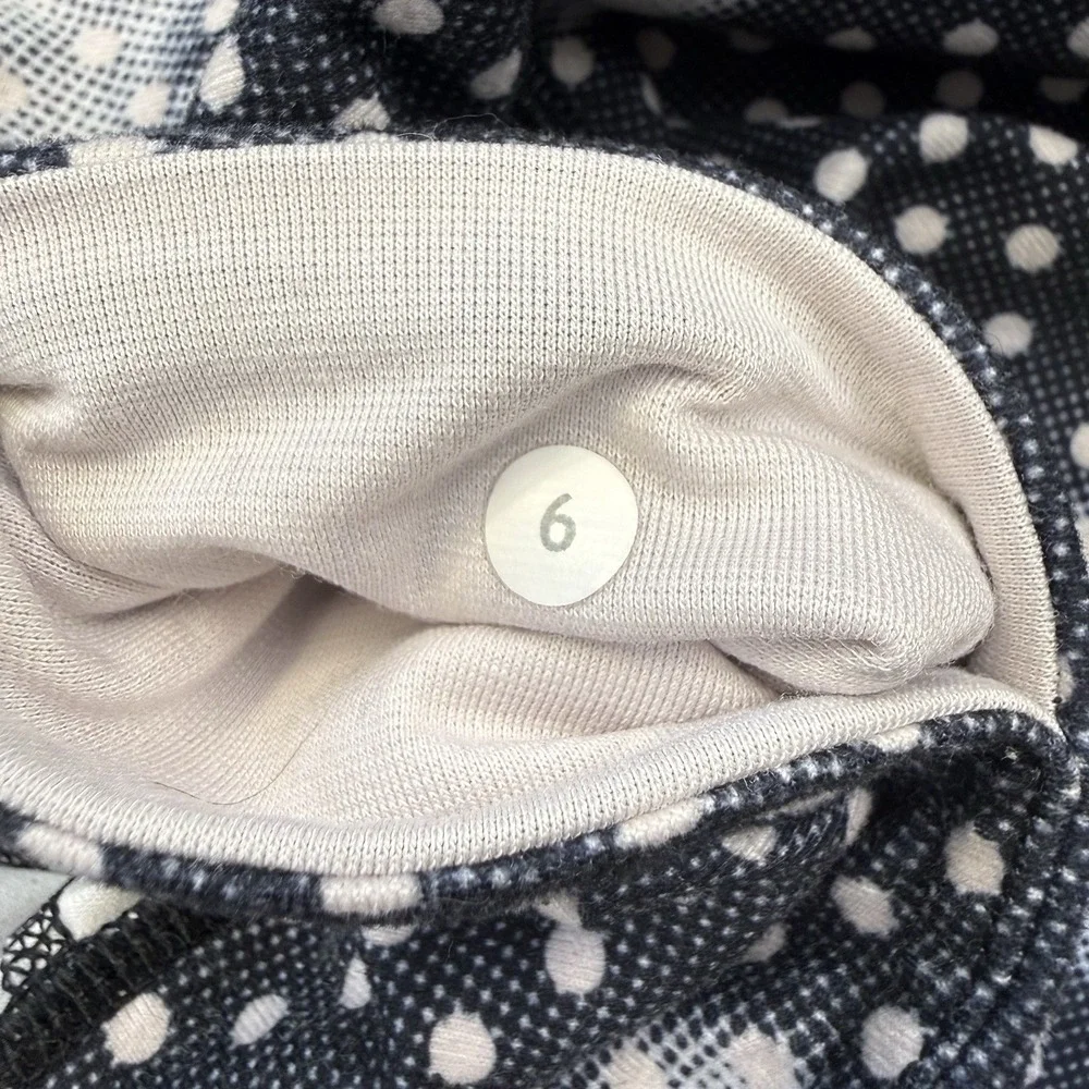 Lululemon Wunder Under Crop Dottie Dream Black Polkadot Cloud Pattern Mid Rise 6
